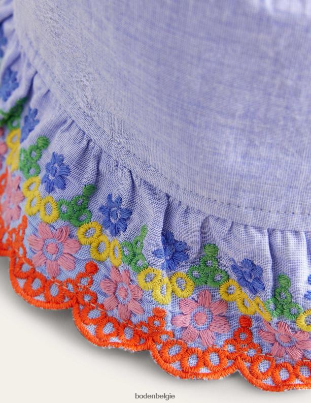 broderie vissershoedje Boden X8VRNV561 accessoire Baby chambray blauw