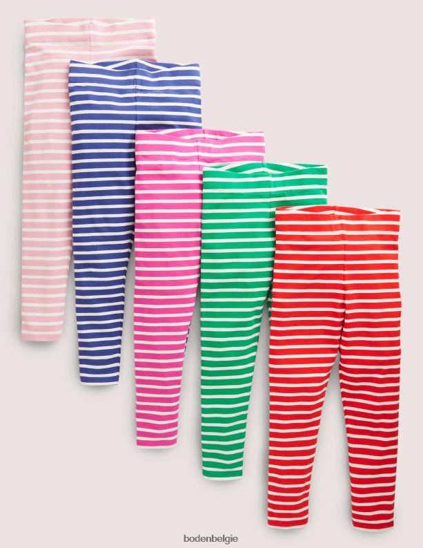 5-pack leggings met veelkleurige strepen Boden X8VRNV523 kleding Baby meerdere strepen