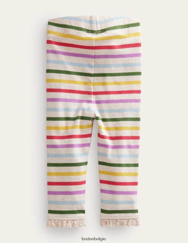 geribbelde kanten legging Boden X8VRNV3435 kleding Baby regenboog streep