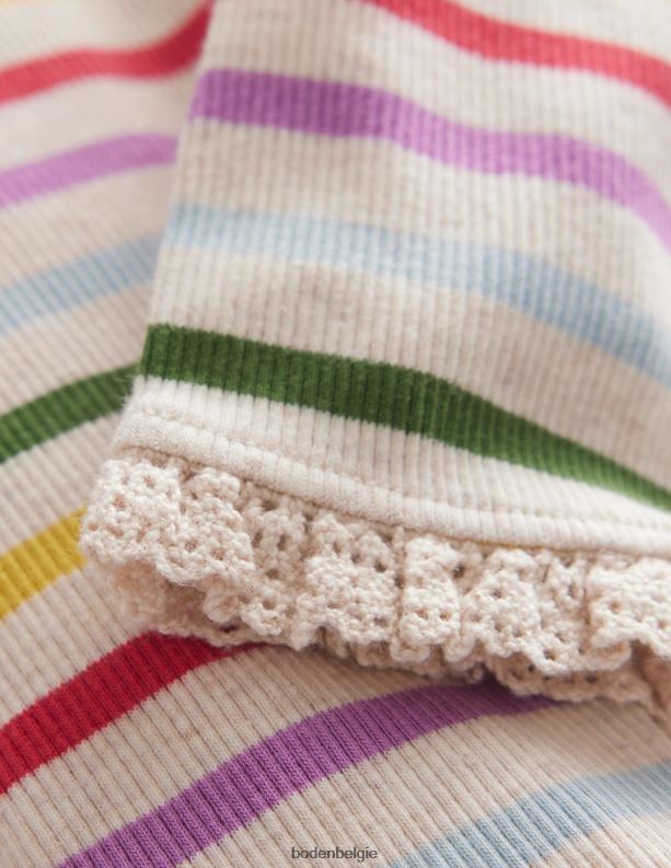 geribbelde kanten legging Boden X8VRNV3435 kleding Baby regenboog streep