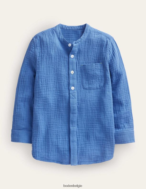 dubbel stoffen opaoverhemd Boden X8VRNV3323 kleding Baby delfts blauw
