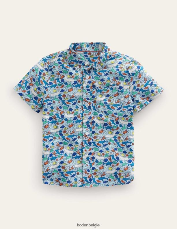 katoen-linnen overhemd Boden X8VRNV3339 kleding Baby multi-microrif