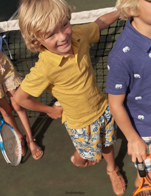 poloshirt van slubbed jersey Boden X8VRNV3408 kleding Baby mosterdgeel