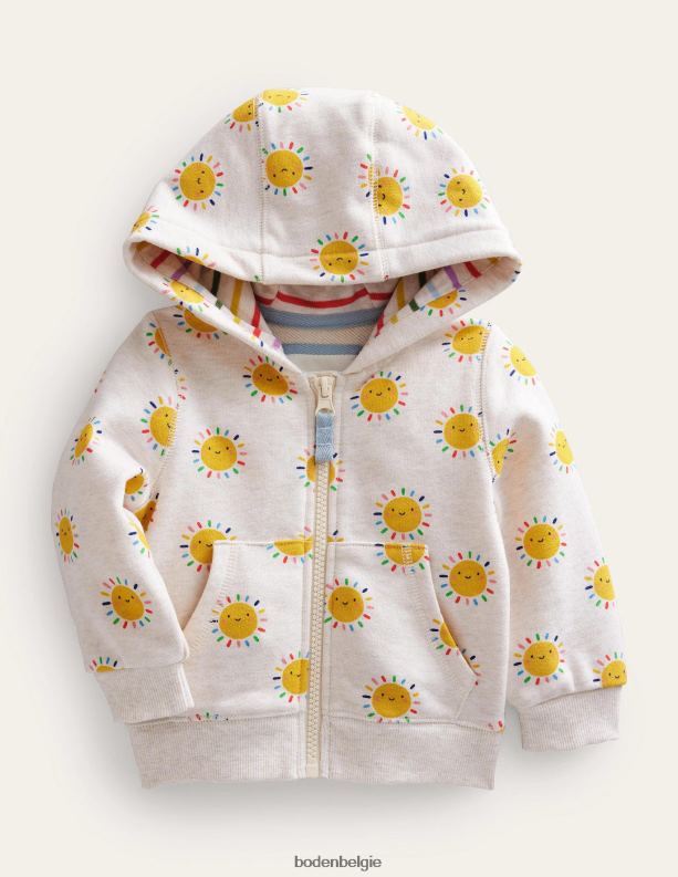 bedrukte capuchon Boden X8VRNV3362 kleding Baby havermout mergel regenboogzonnetjes