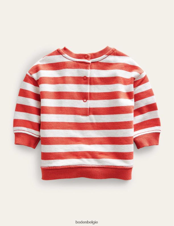 gestreepte trui Boden X8VRNV3494 kleding Baby havermout/rood