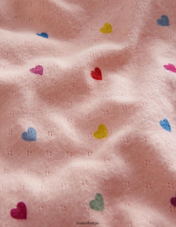 Pointelle-top met lange mouwen Boden X8VRNV405 kleding Baby provence roze harten