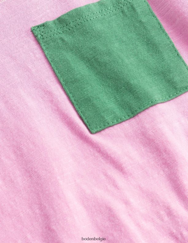 T-shirt met kleurblokken Boden X8VRNV3432 kleding Baby lila chiffon roze