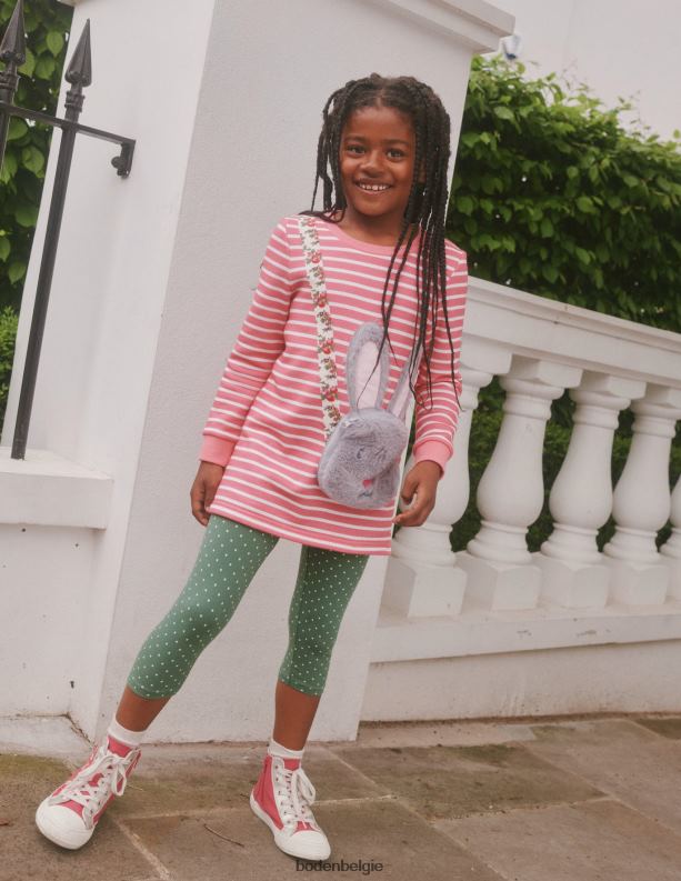 Tuniek met appliquézak Boden X8VRNV381 kleding Baby azalea roze/ivoor