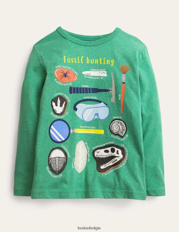educatief gloedt-shirt Boden X8VRNV3425 kleding Baby diepe grasgroene fossielen