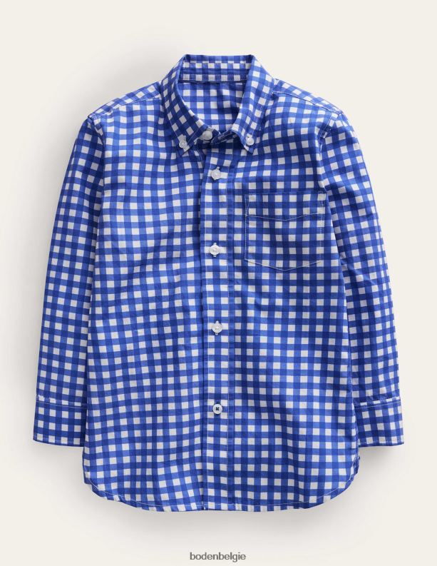 gewassen overhemd Boden X8VRNV398 kleding Baby blauwe gingham