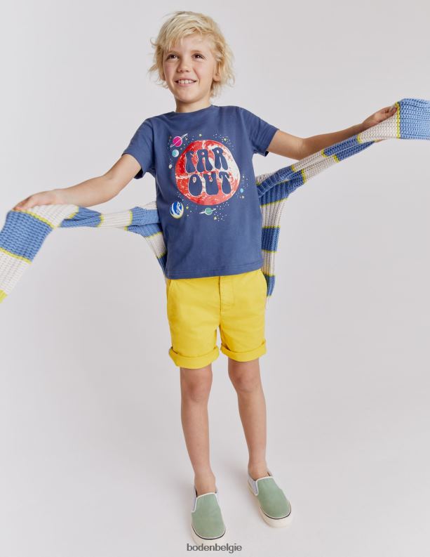 gloed slogan t-shirt Boden X8VRNV3436 kleding Baby robotblauwe ruimte