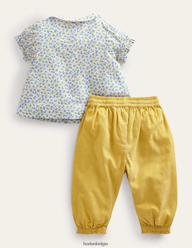 nostalgisch geweven speeltoestel Boden X8VRNV3346 kleding Baby vistablauwe bloemen