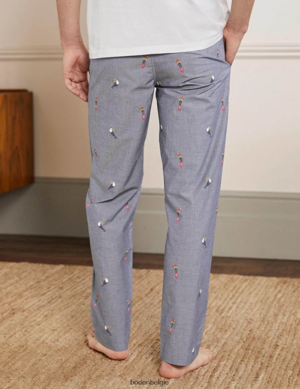 katoenen popeline pyjamabroek Boden X8VRNV3598 kleding Heren chambray toekans