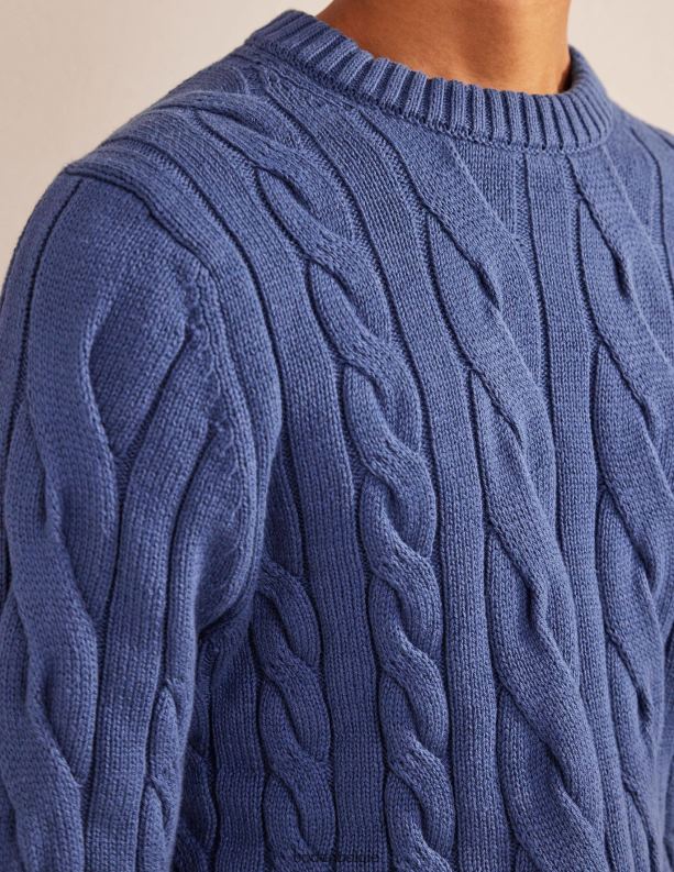 katoenen kabel ronde hals Boden X8VRNV3515 kleding Heren echte marine