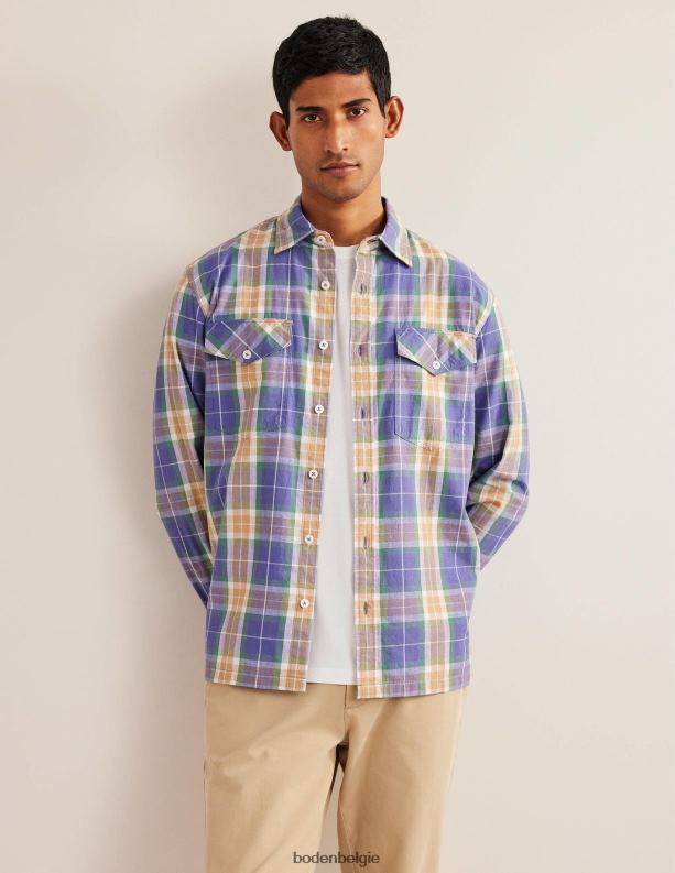 casual katoenen geruit overhemd Boden X8VRNV3535 kleding Heren corsicaanse blauwe ruit