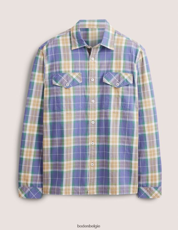 casual katoenen geruit overhemd Boden X8VRNV3535 kleding Heren corsicaanse blauwe ruit