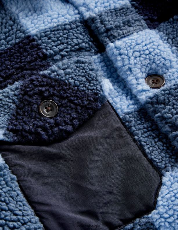 sherpa-overshirt Boden X8VRNV3592 kleding Heren blauwe ruit