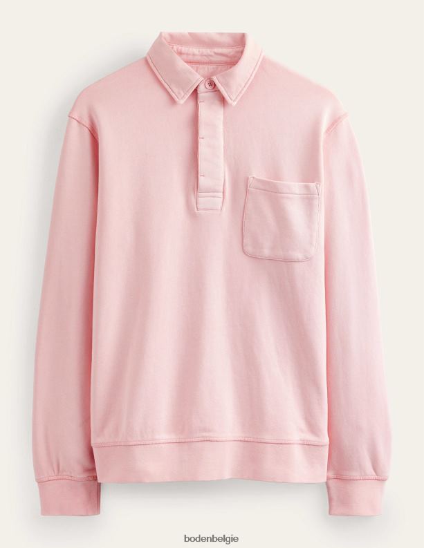 Sweatshirt met knoophals Boden X8VRNV3519 kleding Heren lotusroze