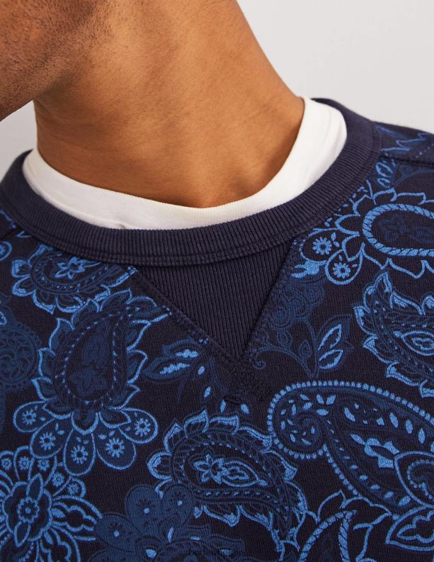 bedrukt sweatshirt Boden X8VRNV3574 kleding Heren blauw paisley