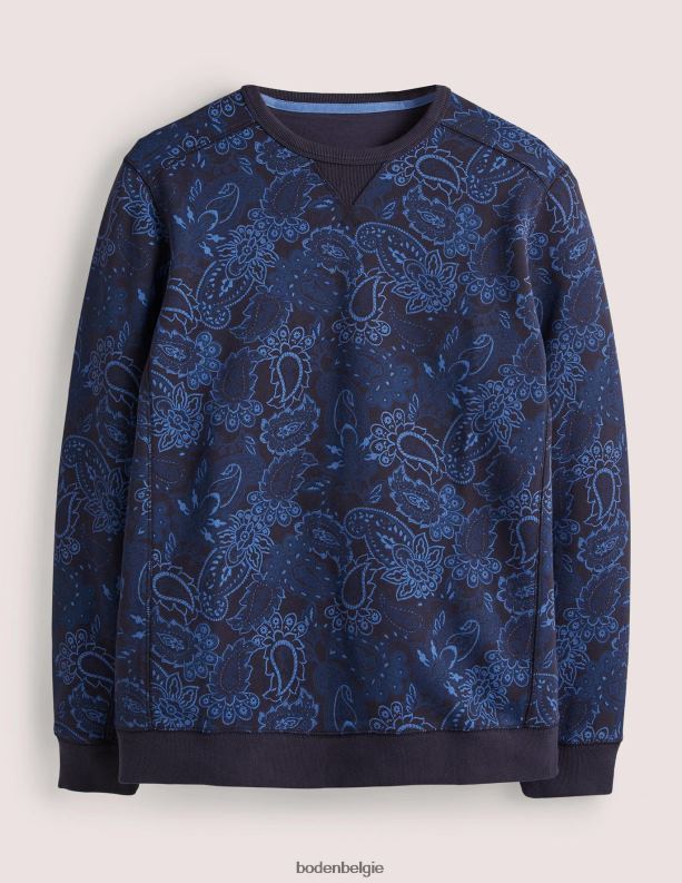 bedrukt sweatshirt Boden X8VRNV3574 kleding Heren blauw paisley