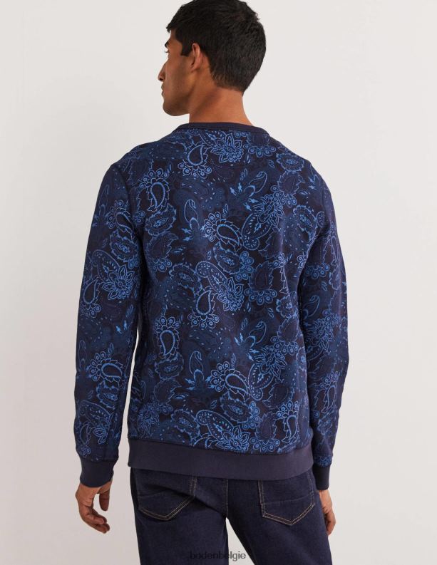 bedrukt sweatshirt Boden X8VRNV3574 kleding Heren blauw paisley