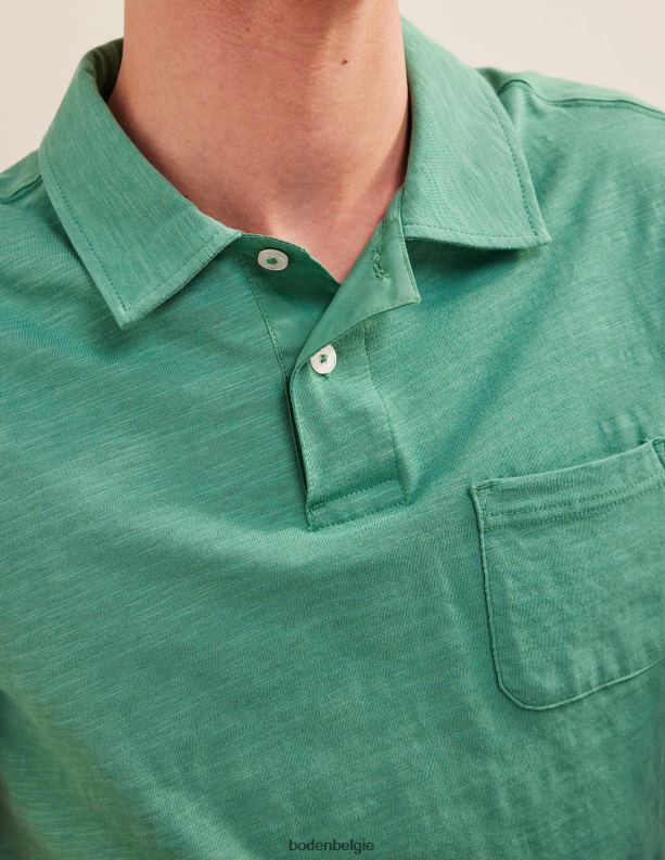 Polo van slubjersey met korte mouwen Boden X8VRNV3541 kleding Heren diepzeegroen