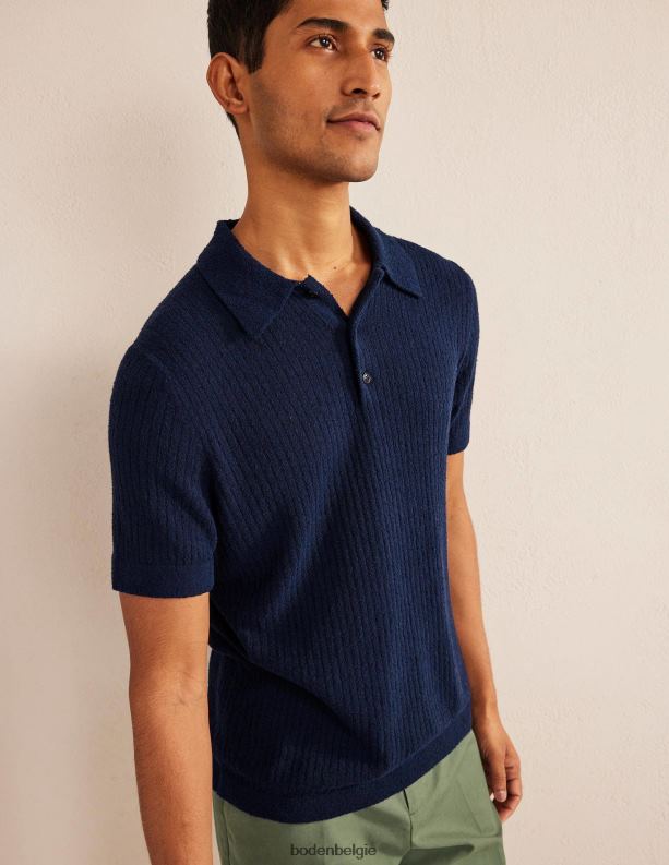 bouclé gebreide polo Boden X8VRNV3497 kleding Heren Franse marine