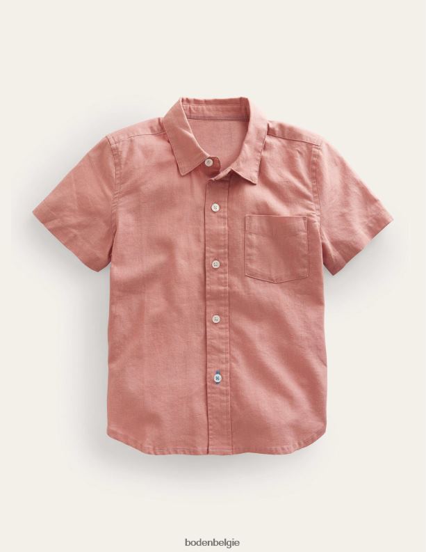 katoenen linnen overhemd Boden X8VRNV854 kleding jongens roze roze