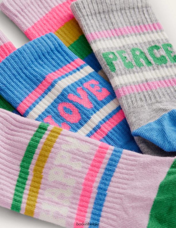 sokkendoos 5 stuks Boden X8VRNV2767 accessoire meisjes multi-slogan