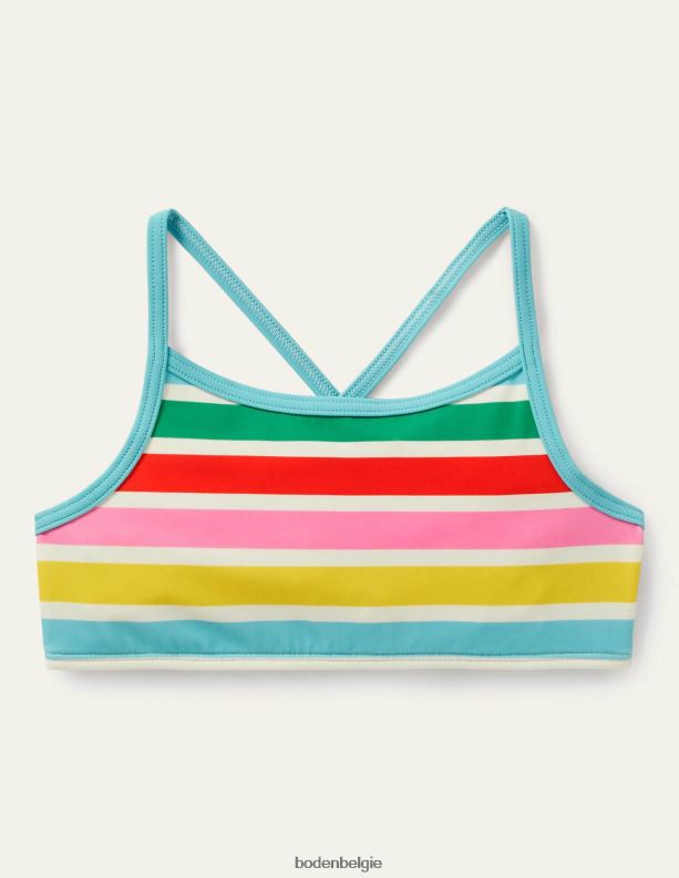 bikinitopje met patroon Boden X8VRNV3125 kleding meisjes ivoor/multi regenboog