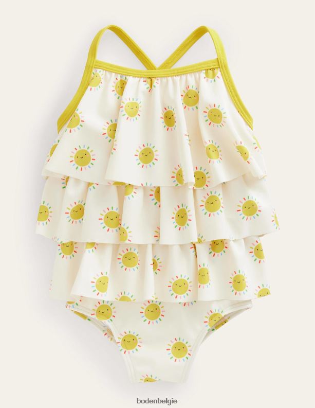 gelaagd badpak met ruches Boden X8VRNV3057 kleding meisjes meerdere regenboogzonnen