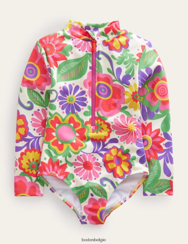 zwempak met lange mouwen Boden X8VRNV2783 kleding meisjes meerdere regenboogwolken