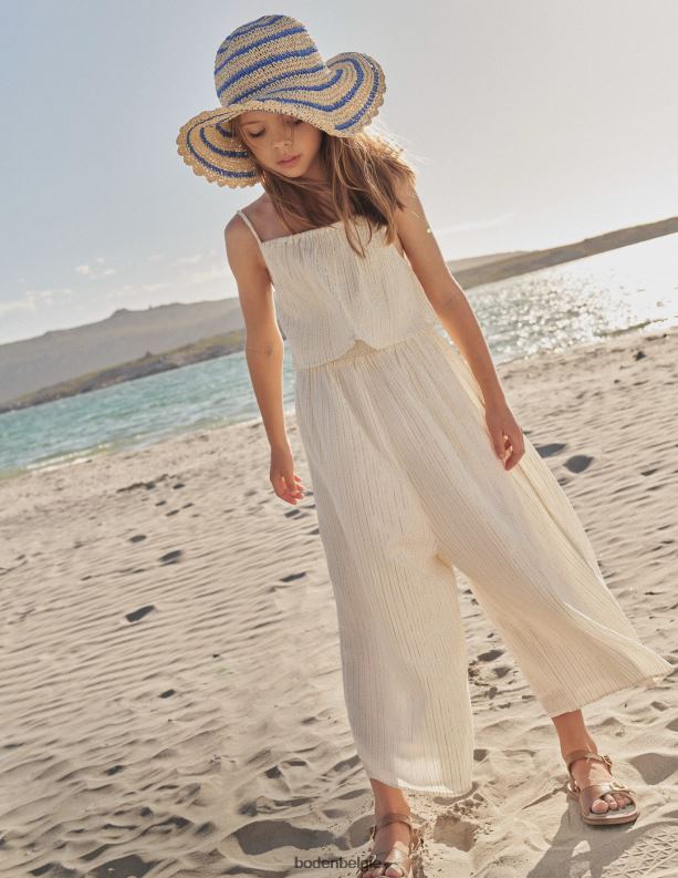 Jumpsuit met wijde pijpen Boden X8VRNV3272 kleding meisjes ivoor