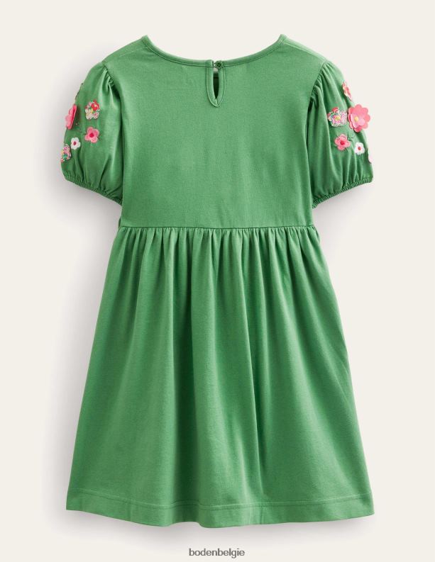 Jurk met appliqué van jersey Boden X8VRNV3239 kleding meisjes diepe grasgroene paarden