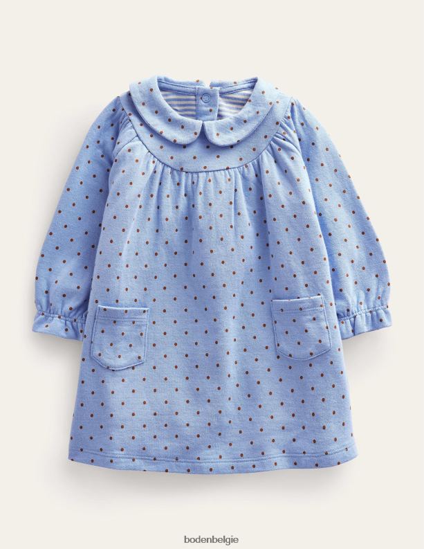 dubbelzijdige jersey jurk Boden X8VRNV3094 kleding meisjes brunnera butterscotch bruin