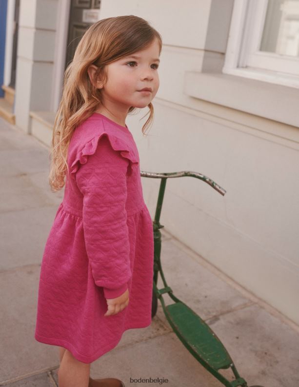 sweatjurk van hartjacquard Boden X8VRNV748 kleding meisjes phlox roze