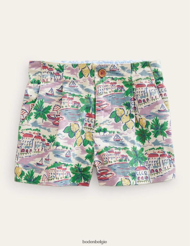 chinoshort met print Boden X8VRNV2748 kleding meisjes afdrukken met meerdere scènes
