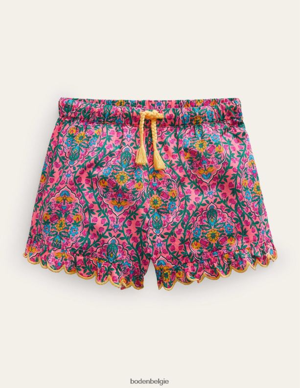 korte broek met geschulpte zoom Boden X8VRNV782 kleding meisjes azalea houtsnede wijnstok