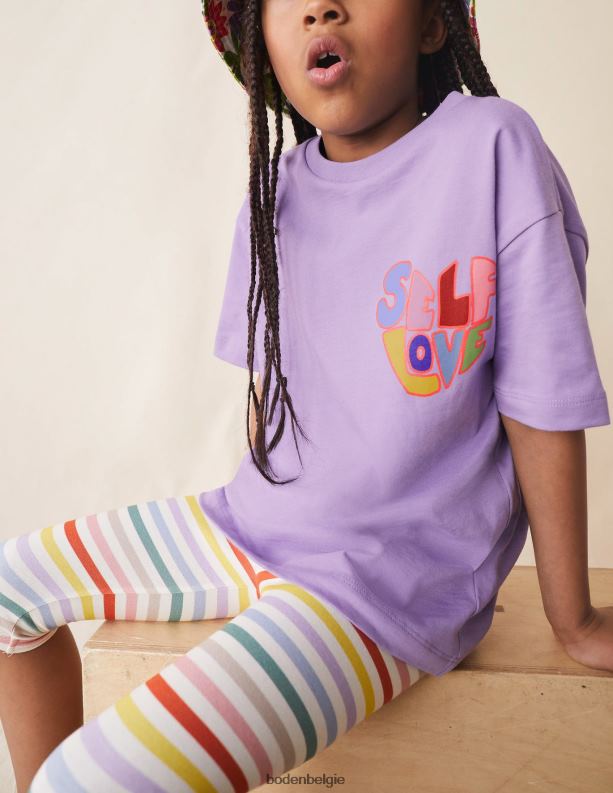 leuke cropped legging Boden X8VRNV3193 kleding meisjes boterbloem geel/paars