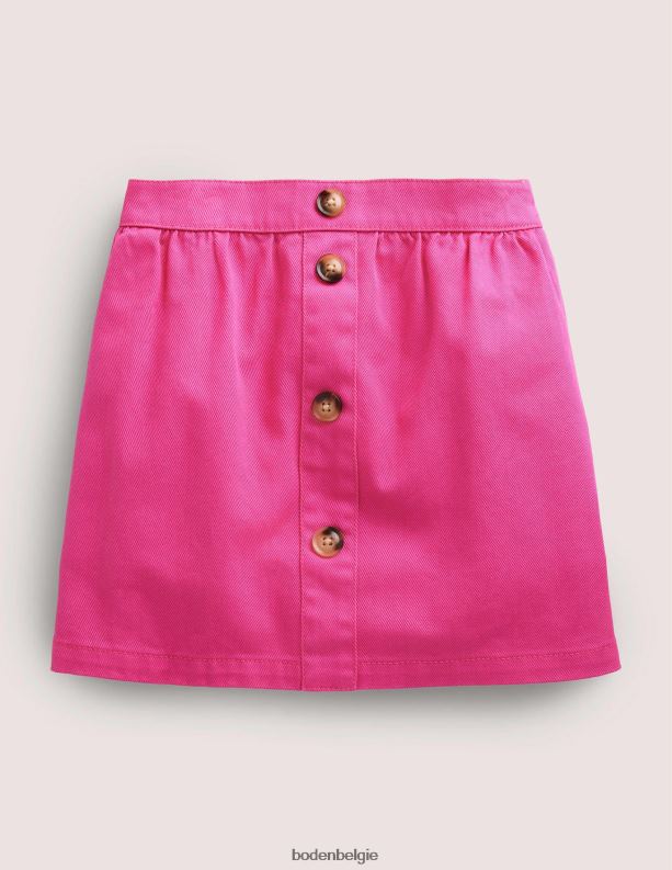 denim rok met knoopsluiting Boden X8VRNV2644 kleding meisjes roze gekieteld