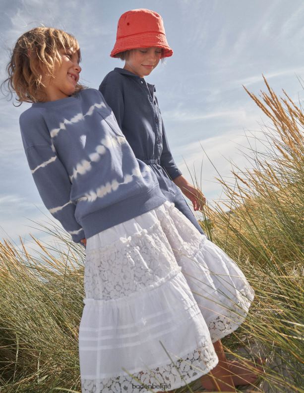 gesmokte gelaagde midi-rok Boden X8VRNV2643 kleding meisjes wit