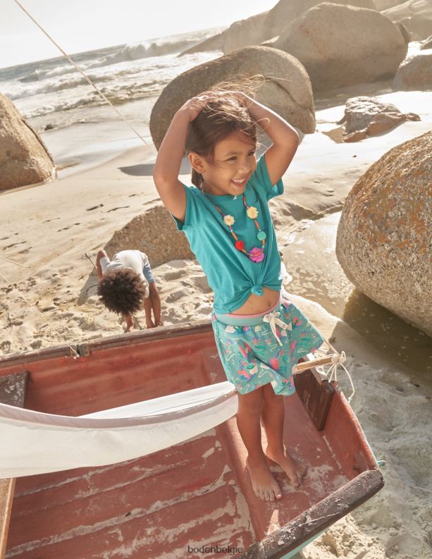 jersey rokje Boden X8VRNV777 kleding meisjes aqua zeeblauwe zeemeerminnen