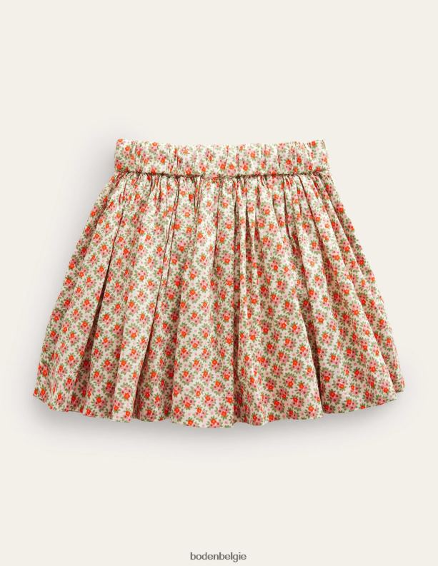 kronkelende rok Boden X8VRNV2623 kleding meisjes vanille en klimop microbloemig