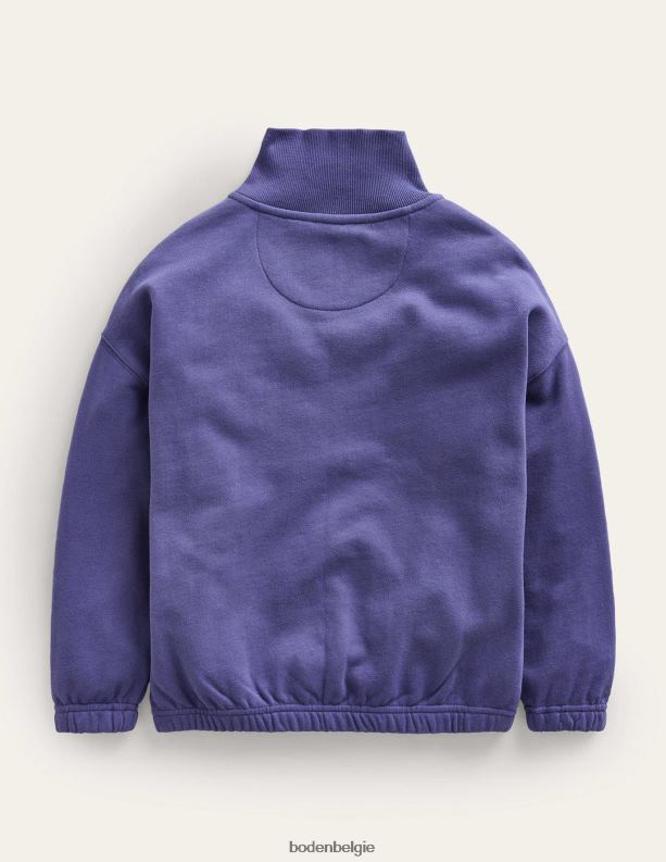 Relaxed sweatshirt met halve rits Boden X8VRNV808 kleding meisjes marine