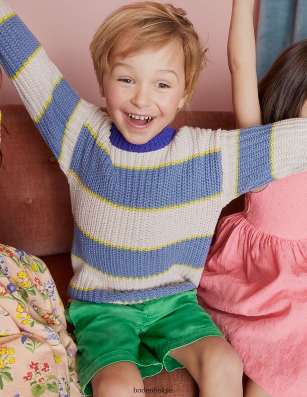 geribbelde trui met verlaagde schouders Boden X8VRNV3171 kleding meisjes multi