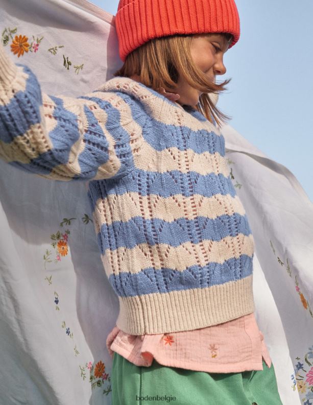 ontspannen getextureerde trui Boden X8VRNV3174 kleding meisjes blauwe streep