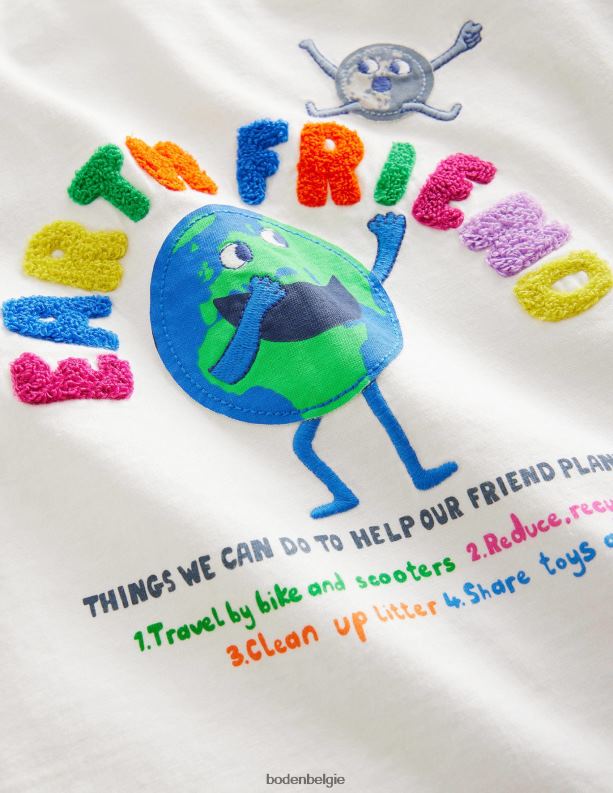 aarde t-shirt Boden X8VRNV3039 kleding meisjes ivoren aarde