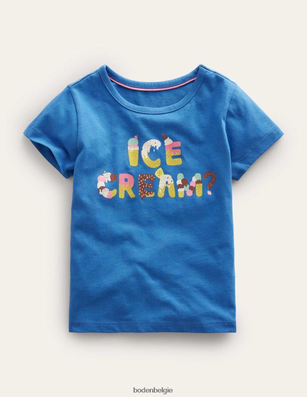 bedrukt grafisch t-shirt Boden X8VRNV2915 kleding meisjes delftsblauw ijs