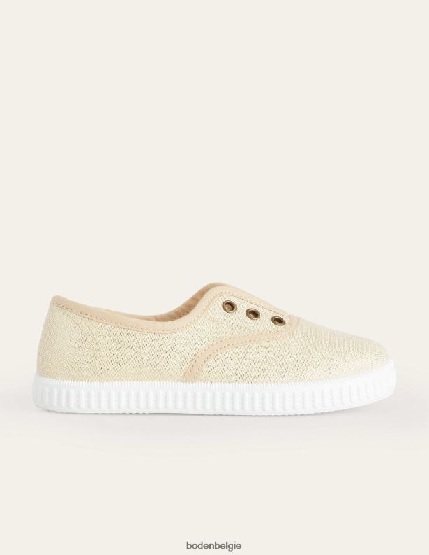 veterloze canvas pull-ons Boden X8VRNV817 schoenen meisjes goud