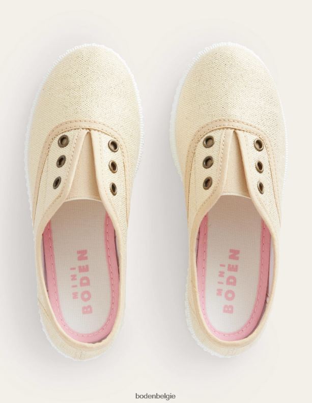 veterloze canvas pull-ons Boden X8VRNV817 schoenen meisjes goud